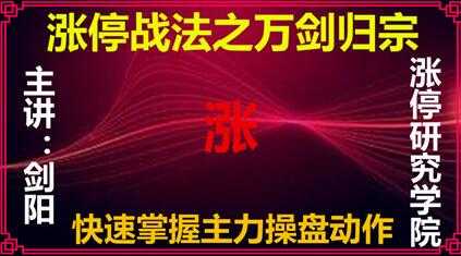 剑阳《万剑归宗涨停战法》炒股教程视频-冒泡网