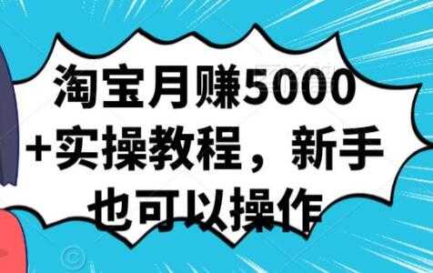 淘宝月赚5000+实操教程，新手也可以操作-冒泡网