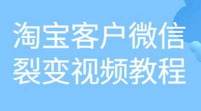 《淘宝客户微信裂变》培训课程视频教程-冒泡网