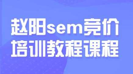 赵阳sem百度竞价排名优化教程，第30期培训课程视频-冒泡网