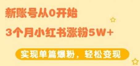 小红书涨粉变现《新账号从0开始3个月小红书涨粉5W+》实现单篇爆粉-冒泡网