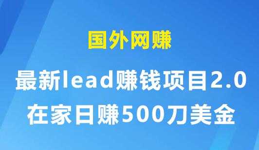 国外网赚：最新lead赚钱项目2.0，在家日赚500刀美金-冒泡网