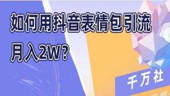 如何用抖音表情包引流，月入2W-冒泡网