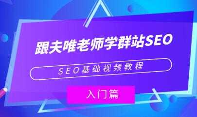 夫唯《群站seo优化教程视频》SEO基础视频教程-冒泡网