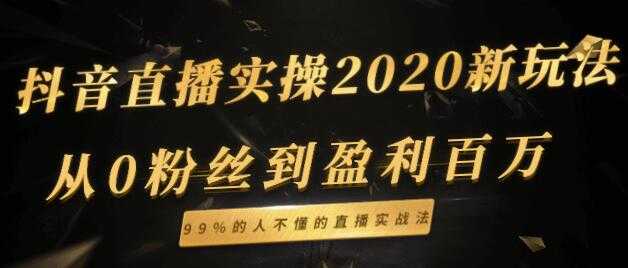 抖音直播新玩法，从0粉丝到盈利百万，99%的人不懂的直播实战法-冒泡网