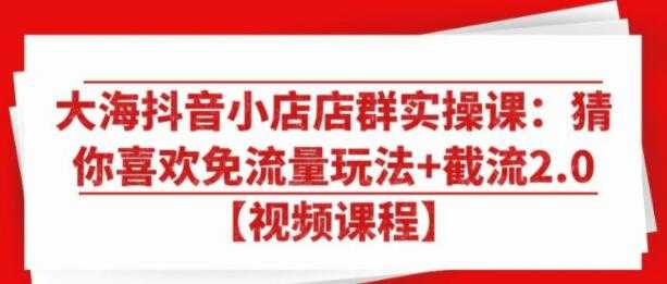 大海抖音小店店群实操培训视频：猜你喜欢免流量玩法+截流2.0-冒泡网