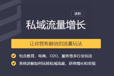 2020私域流量增长让你营收翻倍的流量课程-冒泡网