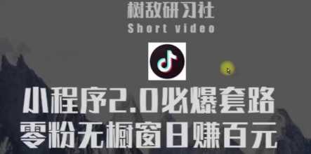 树敌研习社6月抖音赚钱课程：抖音小程序2.0必爆套路零粉无橱窗日赚百元玩法-冒泡网