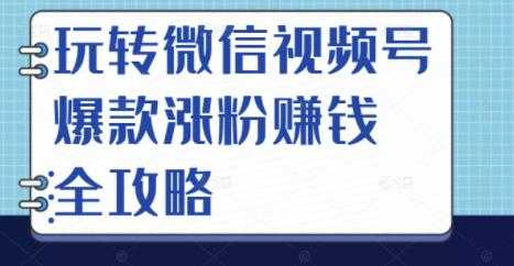 玩转微信视频号爆款涨粉赚钱全攻略，让你快速抓住流量风口，收获红利财富-冒泡网