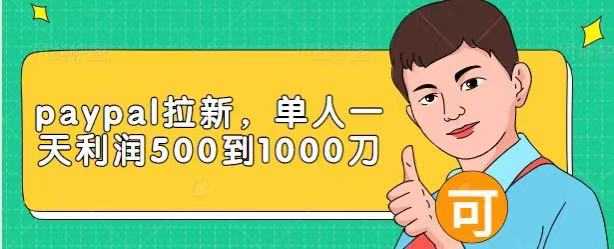 Paypal拉新赚美刀项目，单人一天利润500-1000刀【视频课程】-冒泡网