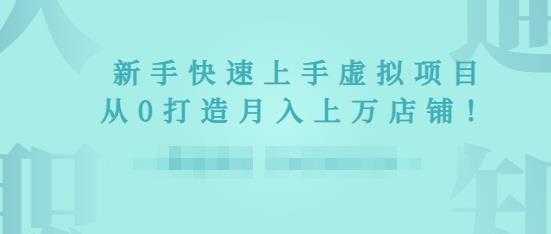 2022年虚拟项目实战指南，新手从0打造月入上万店铺-冒泡网