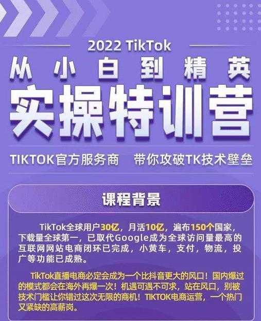 Seven漆·2022Tiktok从小白到精英实操特训营，带你掌握Tiktok账号运营-冒泡网