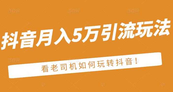 老古董·抖音月入5万引流玩法，看看老司机如何玩转抖音(附赠：抖音另类引流思路)-冒泡网