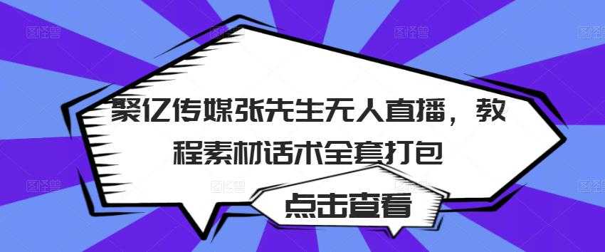 聚亿传媒张先生无人直播，教程素材话术全套打包-冒泡网