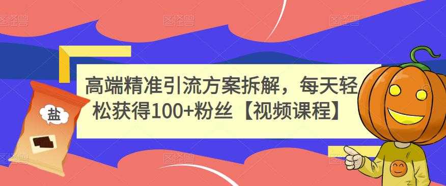 高端精准引流方案拆解，每天轻松获得100+粉丝【视频课程】-冒泡网