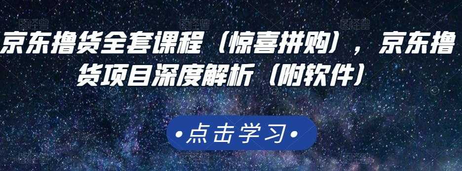 京东撸货全套课程（惊喜拼购），京东撸货项目深度解析（附软件）-冒泡网