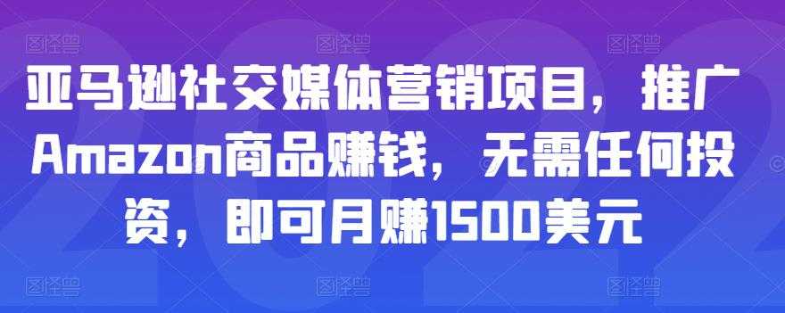 亚马逊社交媒体营销项目，推广Amazon商品赚钱，无需任何投资，即可月赚1500美元-冒泡网