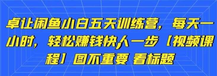 图片[1]-卓让《闲鱼项目小白五天训练营》每天一小时，轻松赚钱快人一步-冒泡网