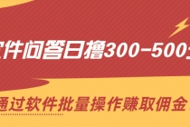 软件问答日撸300-500元，通过软件批量操作赚取佣金！-冒泡网