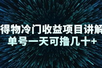 得物冷门收益项目讲解，单号一天可撸几十+-冒泡网