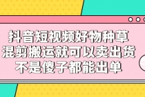 抖音短视频好物种草，混剪搬运就可以卖出货，不是傻子都能出单-冒泡网