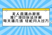 无人直播小游戏推广项目玩法详解，每天播几场，轻松月入过万+-冒泡网