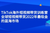 TikTok海外短视频带货训练营，全球短视频带货2022年最吸金的蓝海市场-冒泡网