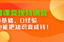 网课变现特训营：0基础，0经验也能把知识变成钱！-冒泡网