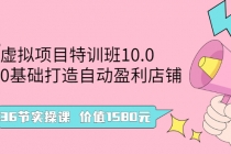 虚拟项目特训班10.0，0基础打造自动盈利店铺 36节实操课-冒泡网