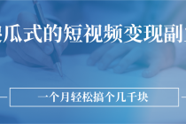 傻瓜式的短视频变现副业  无需技巧，简单制作 一个月搞个几千块-冒泡网