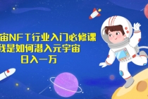 《元宇宙NFT行业入门必修课》我是如何潜入元宇宙日入一万-冒泡网