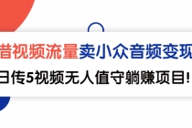 借视频流量，卖小众音频变现，日传5视频无人值守躺赚项目！-冒泡网