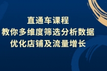 直通车课程，教你多维度筛选分析数据，优化店铺及流量增长-冒泡网