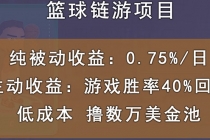 国外区块链篮球游戏项目，前期加入秒回本，被动收益日0.75%，撸数万美金-冒泡网