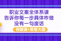 职业文案全体系课：告诉你每一步具体咋做 没有一句废话-冒泡网