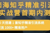 知乎精准引流实战营1-2期，30天搭建1套精准引流系统，引流1000+精准用户-冒泡网