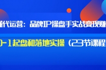 秒懂代运营：品牌IP操盘手实战赚钱，0-1起盘和落地实操价值199-冒泡网