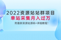 2022资源站站群项目：单站采集月入过万，附最新资源站源码+详细教程！-冒泡网