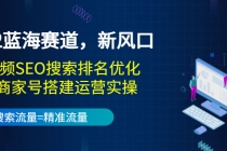 2022蓝海赛道，新风口：短视频SEO搜索排名优化+企业商家号搭建运营实操-冒泡网