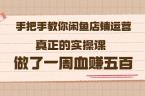 2022版《手把手教你闲鱼店铺运营》真正的实操课 做了一周血赚五百 (16节课)-冒泡网