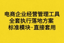 外面卖198·电商企业经营管理工具：全套执行落地方案 标准模块·直接套用-冒泡网