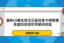 最新UI美化异次元自动发卡网搭建，卖虚拟资源实现被动收益-冒泡网