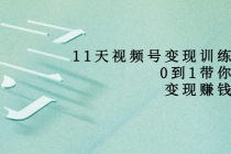 11天视频号变现训练营，从0到1打造变现赚钱系统-冒泡网