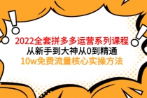 2022全套拼多多运营课程，从新手到大神从0到精通，10w免费流量核心实操方法-冒泡网