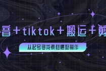 百万粉丝博主·抖音+tiktok+搬运+剪映，从起号寻找素材爆款制作！-冒泡网