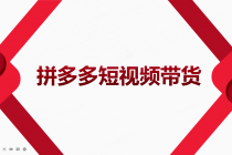 2022风口红利期-拼多多短视频带货，适合新手小白的入门短视频教程-冒泡网