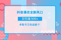 抖音漫改头像，实操日收益破千，日引流微信500+一天收入2742元-冒泡网