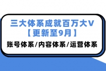 三大体系成就百万大V【更新至9月】，账号体系/内容体系/运营体系 (26节课)-冒泡网