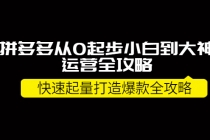 拼多多从0起步小白到大神运营全攻略，快速起量打造10W+爆款全攻略！-冒泡网