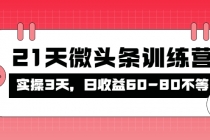 被忽视的微头条，21天微头条训练营，实操3天，日收益60-80不等-冒泡网